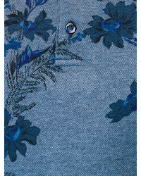 blaues Polohemd mit Blumenmuster von Etro