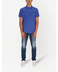 blaues Polohemd mit Blumenmuster von Polo Ralph Lauren