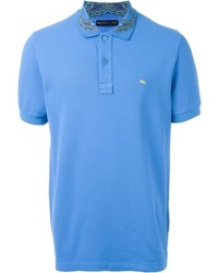 blaues Polohemd mit Paisley-Muster