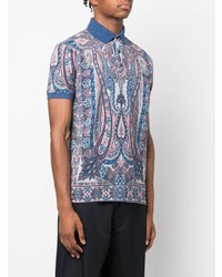 blaues Polohemd mit Paisley-Muster von Etro