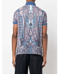 blaues Polohemd mit Paisley-Muster von Etro