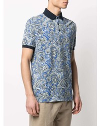 blaues Polohemd mit Paisley-Muster von Etro