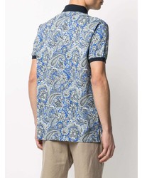 blaues Polohemd mit Paisley-Muster von Etro