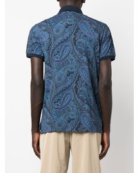 blaues Polohemd mit Paisley-Muster von Etro