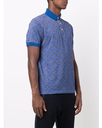 blaues Polohemd mit Paisley-Muster von Etro