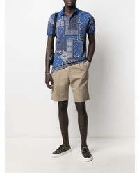 blaues Polohemd mit Paisley-Muster von Etro