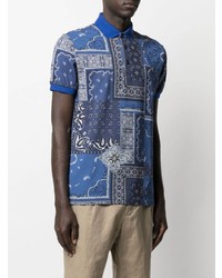 blaues Polohemd mit Paisley-Muster von Etro