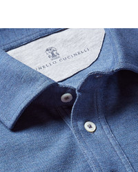 blaues Polohemd von Brunello Cucinelli