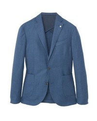 blaues Sakko mit Karomuster von Mango
