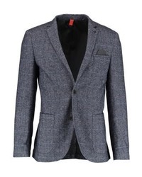 blaues Sakko mit Karomuster von Tom Tailor