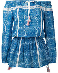 blaues schulterfreies Kleid von Lemlem