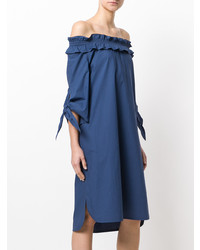 blaues schulterfreies Kleid von Luisa Cerano