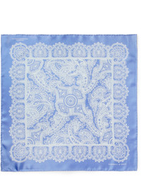 blaues Seide Einstecktuch mit Paisley-Muster von Turnbull & Asser