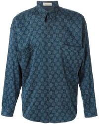 blaues Seidehemd von Gianni Versace