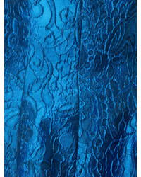 blaues Seidekleid von Oscar de la Renta