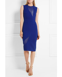 blaues Seidekleid von Victoria Beckham