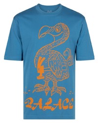 blaues Spitze T-Shirt mit einem Rundhalsausschnitt