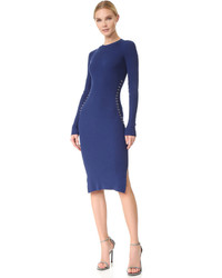 blaues Strick Kleid von Thierry Mugler