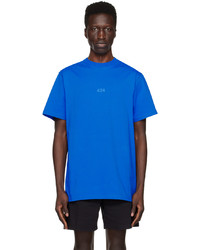 blaues Strick T-Shirt mit einem Rundhalsausschnitt von 424