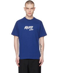 blaues Strick T-Shirt mit einem Rundhalsausschnitt von Axel Arigato