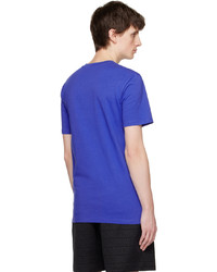 blaues Strick T-Shirt mit einem Rundhalsausschnitt von Moschino