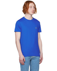 blaues Strick T-Shirt mit einem Rundhalsausschnitt von Lacoste