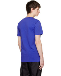 blaues Strick T-Shirt mit einem Rundhalsausschnitt von Moschino