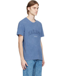 blaues Strick T-Shirt mit einem Rundhalsausschnitt von Isabel Marant