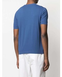 blaues Strick T-Shirt mit einem Rundhalsausschnitt von Altea