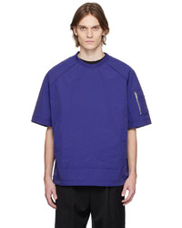 blaues Strick T-Shirt mit einem Rundhalsausschnitt von Juun.J