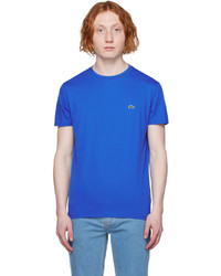 blaues Strick T-Shirt mit einem Rundhalsausschnitt von Lacoste