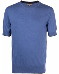 blaues Strick T-Shirt mit einem Rundhalsausschnitt von N.Peal