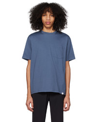 blaues Strick T-Shirt mit einem Rundhalsausschnitt von Norse Projects