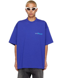 blaues Strick T-Shirt mit einem Rundhalsausschnitt von Vetements