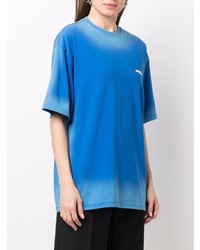 blaues Mit Batikmuster T-Shirt mit einem Rundhalsausschnitt von Ader Error