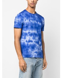 blaues Mit Batikmuster T-Shirt mit einem Rundhalsausschnitt von Polo Ralph Lauren