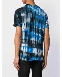 blaues Mit Batikmuster T-Shirt mit einem Rundhalsausschnitt von DSQUARED2