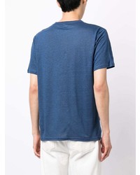 blaues T-Shirt mit einem Rundhalsausschnitt mit Sternenmuster von agnès b.
