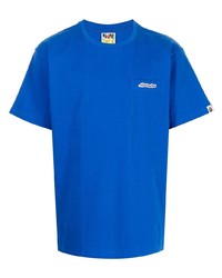 blaues T-Shirt mit einem Rundhalsausschnitt von A Bathing Ape