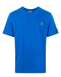 blaues T-Shirt mit einem Rundhalsausschnitt von A Bathing Ape