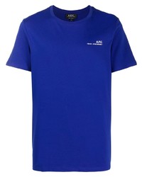 blaues T-Shirt mit einem Rundhalsausschnitt von A.P.C.