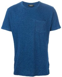 blaues T-Shirt mit einem Rundhalsausschnitt von A.P.C.