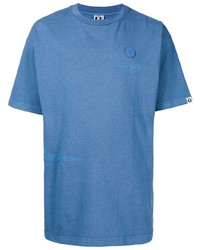 blaues T-Shirt mit einem Rundhalsausschnitt von AAPE BY A BATHING APE