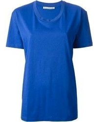 blaues T-Shirt mit einem Rundhalsausschnitt von Acne Studios