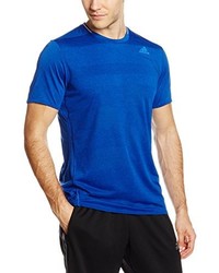 blaues T-Shirt mit einem Rundhalsausschnitt von adidas