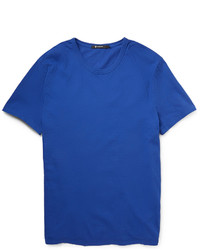 blaues T-Shirt mit einem Rundhalsausschnitt von Alexander Wang