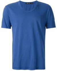 blaues T-Shirt mit einem Rundhalsausschnitt von Alexander Wang