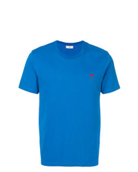 blaues T-Shirt mit einem Rundhalsausschnitt von AMI Alexandre Mattiussi