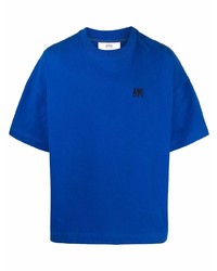 blaues T-Shirt mit einem Rundhalsausschnitt von Ami Paris