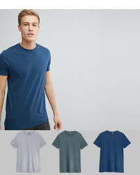 blaues T-Shirt mit einem Rundhalsausschnitt von ASOS DESIGN